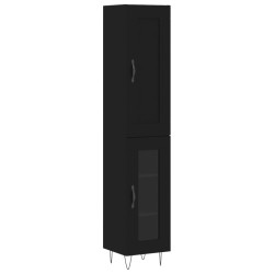 Highboard Schwarz 34,5x34x180 cm Holzwerkstoff