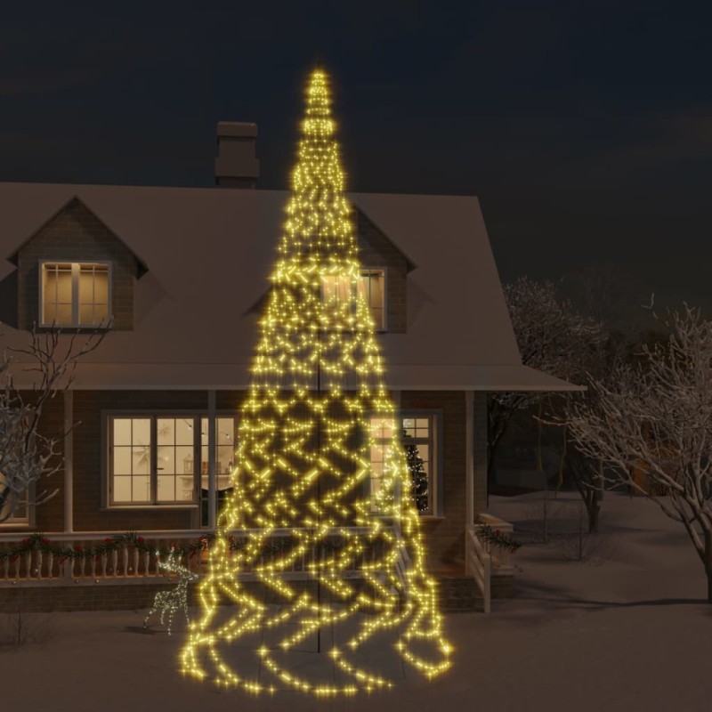 LED-Weihnachtsbaum für Fahnenmast Warmweiß 3000 LEDs 800 cm LED-Weihnachtsbaum für Fahnenmast Warmweiß 3000 LEDs 800 cm