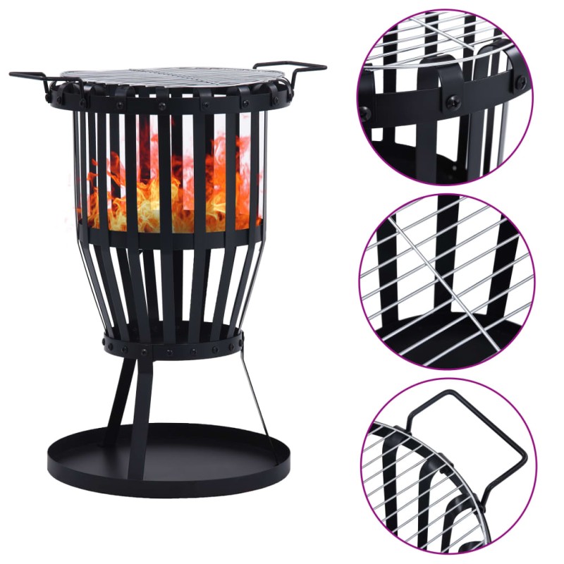 Garten-Feuerkorb mit Grillrost Stahl 47,5 cm Garten-Feuerkorb mit Grillrost Stahl 47,5 cm