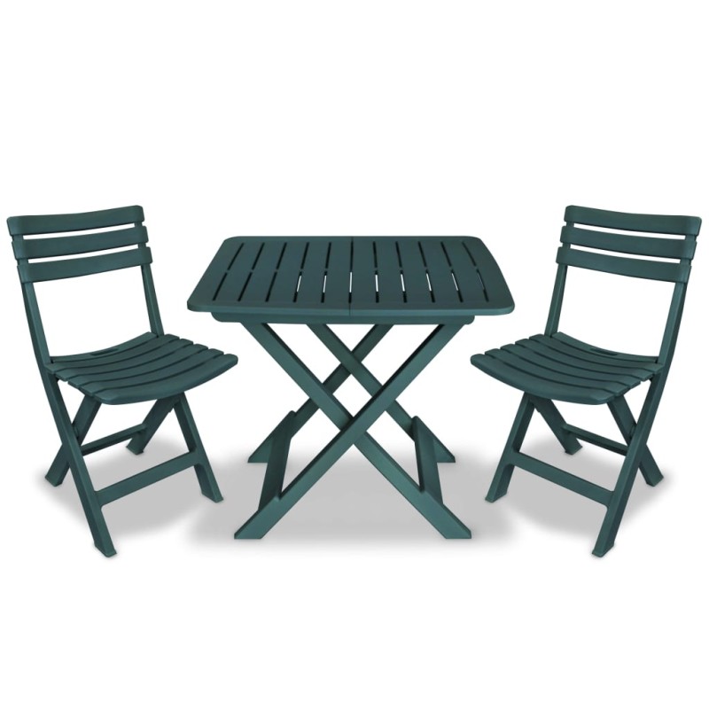3-tlg. Bistro-Set Klappbar Kunststoff Grün 3-tlg. Bistro-Set Klappbar Kunststoff Grün