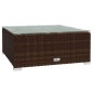 Garten-Couchtisch Braun 60x60x30 cm Poly Rattan und Glas Garten-Couchtisch Braun 60x60x30 cm Poly Rattan und Glas