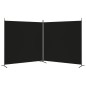 2-tlg. Paravent Schwarz 348x180 cm Stoff 2-tlg. Paravent Schwarz 348x180 cm Stoff