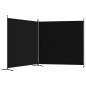 2-tlg. Paravent Schwarz 348x180 cm Stoff 2-tlg. Paravent Schwarz 348x180 cm Stoff