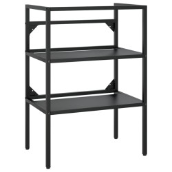 vidaXL Badezimmer Waschtischgestell Schwarz 59x38x83 cm Eisen