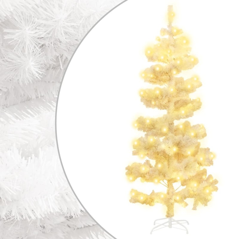 Spiral-Weihnachtsbaum mit Ständer und LEDs Weiß 180 cm PVC Spiral-Weihnachtsbaum mit Ständer und LEDs Weiß 180 cm PVC