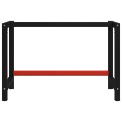 vidaXL Werkbankgestell Metall 120x57x79 cm Schwarz und Rot