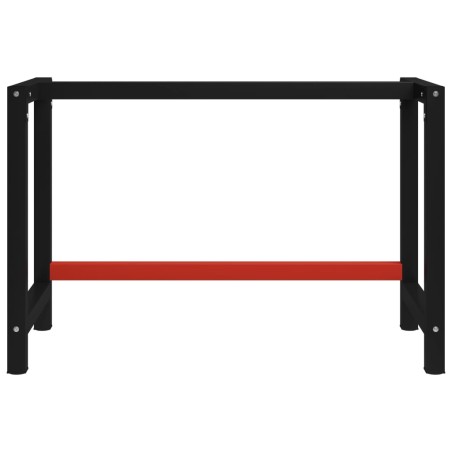 vidaXL Werkbankgestell Metall 120x57x79 cm Schwarz und Rot