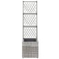 Hochbeet mit Rankgitter 1 Topf 30x30x107 cm Poly Rattan Grau Hochbeet mit Rankgitter 1 Topf 30x30x107 cm Poly Rattan Grau