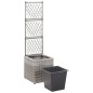 Hochbeet mit Rankgitter 1 Topf 30x30x107 cm Poly Rattan Grau Hochbeet mit Rankgitter 1 Topf 30x30x107 cm Poly Rattan Grau