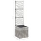 Hochbeet mit Rankgitter 1 Topf 30x30x107 cm Poly Rattan Grau Hochbeet mit Rankgitter 1 Topf 30x30x107 cm Poly Rattan Grau