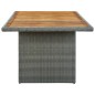 Gartentisch Hellgrau Poly Rattan und Akazie Massivholz Gartentisch Hellgrau Poly Rattan und Akazie Massivholz