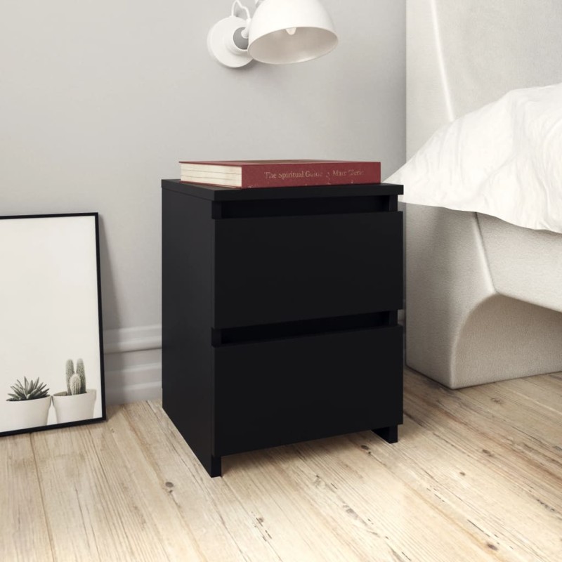 Nachttische 2 Stk. Schwarz 30×30×40 cm Holzwerkstoff Nachttische 2 Stk. Schwarz 30×30×40 cm Holzwerkstoff