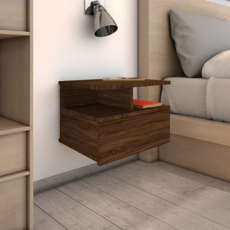Nachttisch Hängend Braun Eiche 40x31x27 cm Holzwerkstoff Nachttisch Hängend Braun Eiche 40x31x27 cm Holzwerkstoff