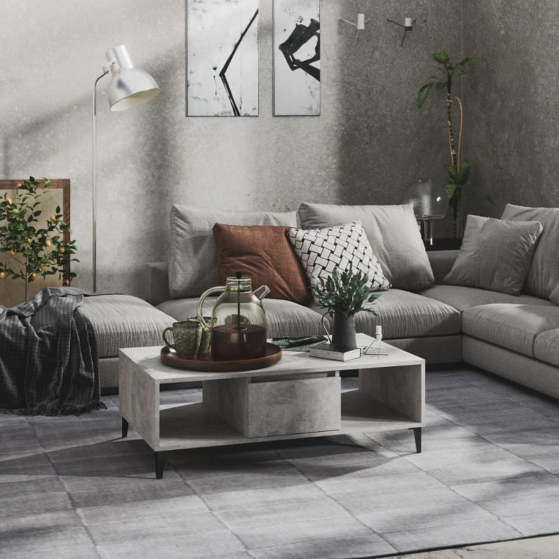 Couchtisch Betongrau 103,5x60x35 cm Holzwerkstoff Couchtisch Betongrau 103,5x60x35 cm Holzwerkstoff