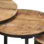 vidaXL Beistelltische 3 Stk. Raues Mangoholz vidaXL Beistelltische 3 Stk. Raues Mangoholz