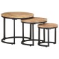 vidaXL Beistelltische 3 Stk. Raues Mangoholz vidaXL Beistelltische 3 Stk. Raues Mangoholz