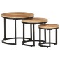 vidaXL Beistelltische 3 Stk. Raues Mangoholz vidaXL Beistelltische 3 Stk. Raues Mangoholz