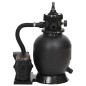 Pool-Sandfilteranlage mit Vorfilter Schwarz Pool-Sandfilteranlage mit Vorfilter Schwarz