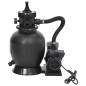 Pool-Sandfilteranlage mit Vorfilter Schwarz Pool-Sandfilteranlage mit Vorfilter Schwarz