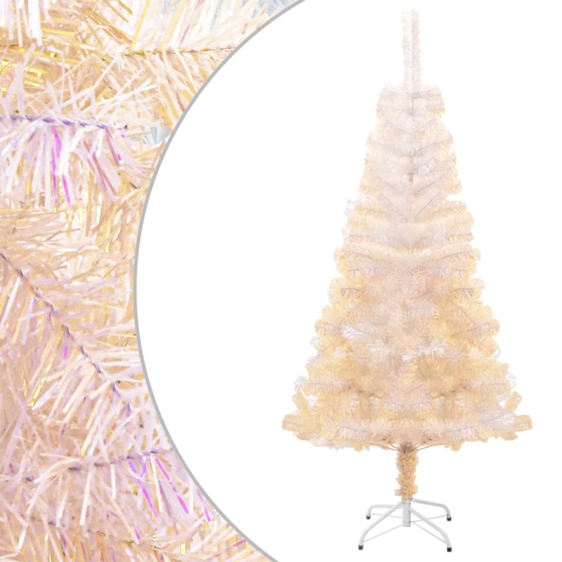 Künstlicher Weihnachtsbaum Schillernde Spitzen Weiß 120 cm PVC Künstlicher Weihnachtsbaum Schillernde Spitzen Weiß 120 cm PVC