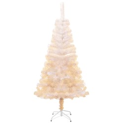 Künstlicher Weihnachtsbaum Schillernde Spitzen Weiß 120 cm PVC