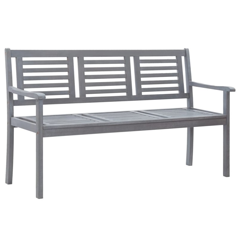 3-Sitzer Gartenbank 150 cm Grau Eukalyptus Massivholz 3-Sitzer Gartenbank 150 cm Grau Eukalyptus Massivholz