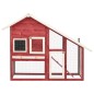 Kaninchenstall Rot und Weiß 140x63x120 cm Tanne Massivholz Kaninchenstall Rot und Weiß 140x63x120 cm Tanne Massivholz