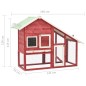 Kaninchenstall Rot und Weiß 140x63x120 cm Tanne Massivholz Kaninchenstall Rot und Weiß 140x63x120 cm Tanne Massivholz