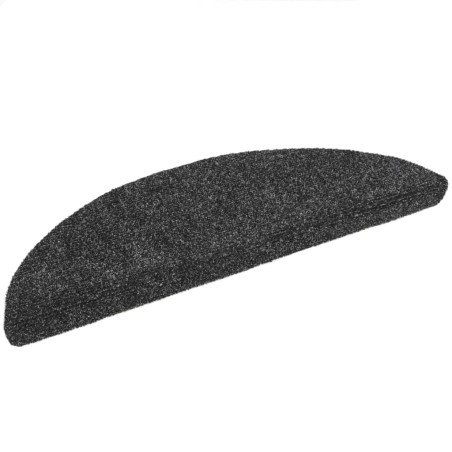 vidaXL 15 Stk. Selbstkl. Treppenmatten Nadelvlies 56x17x3cm Dunkelgrau