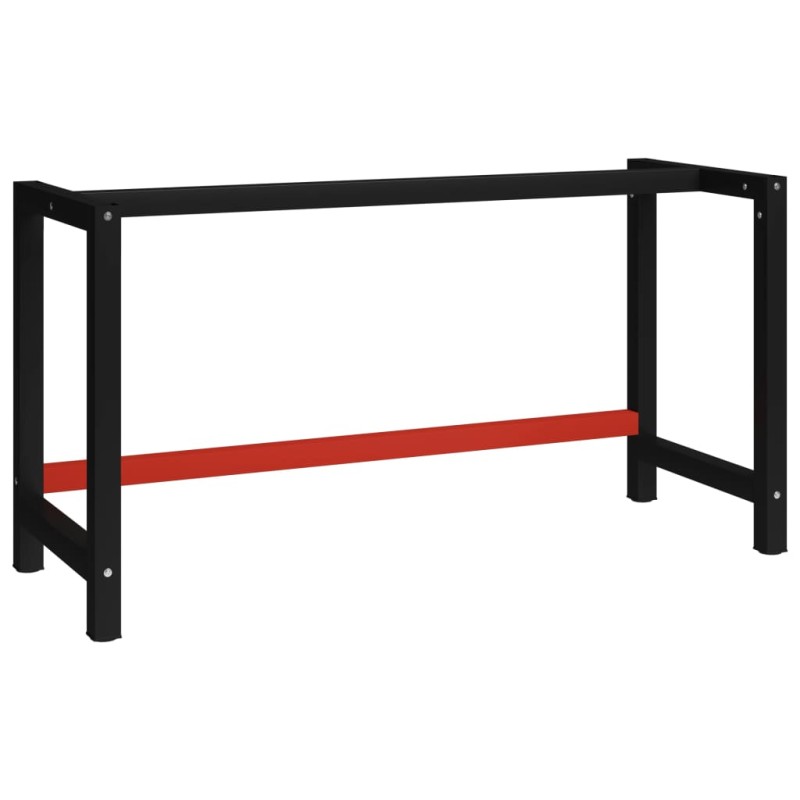 Werkbankgestell Metall 150x57x79 cm Schwarz und Rot Werkbankgestell Metall 150x57x79 cm Schwarz und Rot