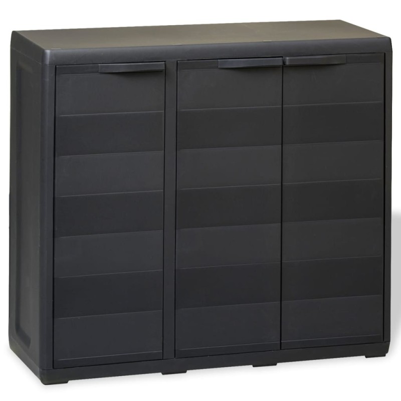 Gartenschrank mit 2 Regalen Schwarz Gartenschrank mit 2 Regalen Schwarz