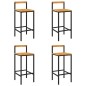 Barhocker 4 Stk. Schwarz Poly Rattan und Massivholz Akazie Barhocker 4 Stk. Schwarz Poly Rattan und Massivholz Akazie