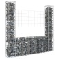 Gabionenkorb U-Form mit 2 Säulen Eisen 140x20x150 cm Gabionenkorb U-Form mit 2 Säulen Eisen 140x20x150 cm