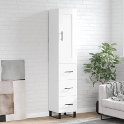 Highboard Hochglanz-Weiß 34,5x34x180 cm Holzwerkstoff