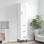 Highboard Hochglanz-Weiß 34,5x34x180 cm Holzwerkstoff Highboard Hochglanz-Weiß 34,5x34x180 cm Holzwerkstoff