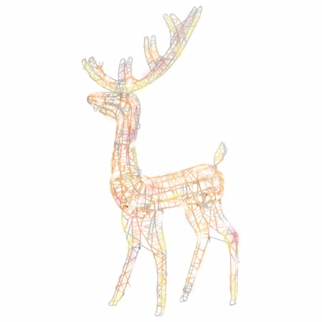 vidaXL LED-Rentier Acryl Weihnachtsdekoration 140 LEDs 120 cm Bunt