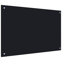 vidaXL Küchenrückwand Schwarz 90x60 cm Hartglas