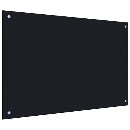 vidaXL Küchenrückwand Schwarz 90x60 cm Hartglas