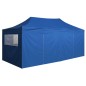 Profi-Partyzelt Faltbar mit 4 Seitenwänden 3×6m Stahl Blau Profi-Partyzelt Faltbar mit 4 Seitenwänden 3×6m Stahl Blau