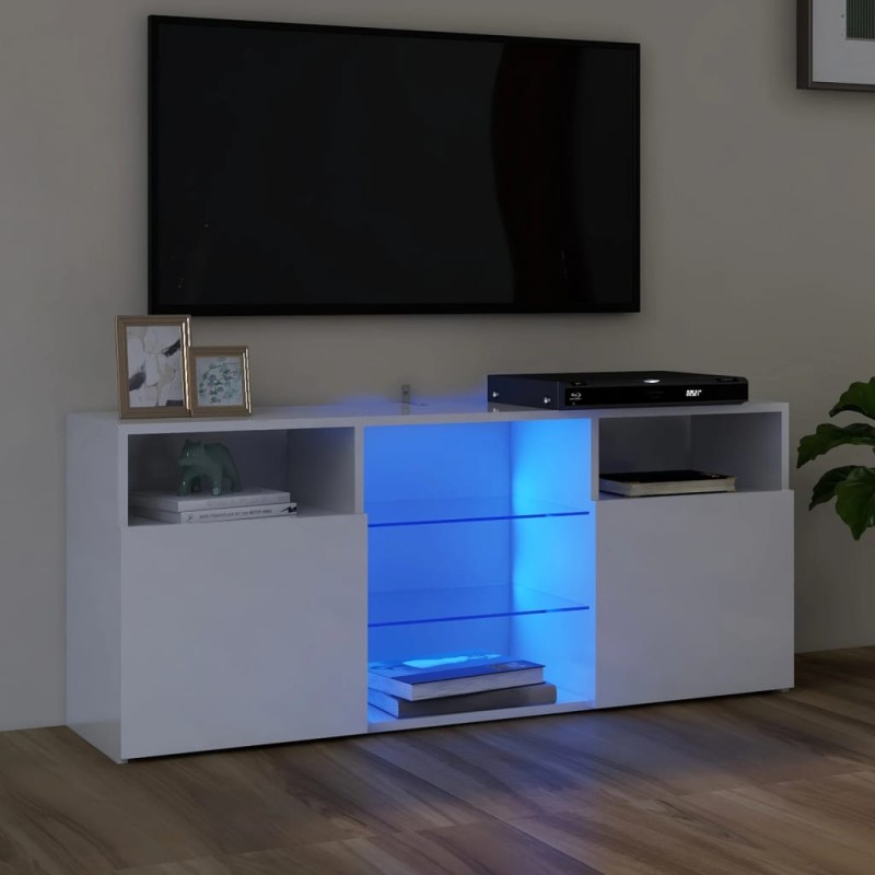 TV-Schrank mit LED-Leuchten Hochglanz-Weiß 120x30x50 cm TV-Schrank mit LED-Leuchten Hochglanz-Weiß 120x30x50 cm