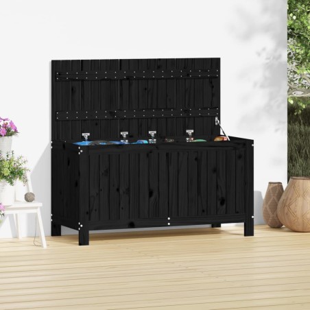 vidaXL Gartentruhe Schwarz 115x49x60 cm Massivholz Kiefer