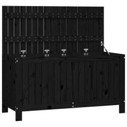 vidaXL Gartentruhe Schwarz 115x49x60 cm Massivholz Kiefer