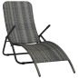 vidaXL Klappbare Sonnenliege Poly Rattan Grau vidaXL Klappbare Sonnenliege Poly Rattan Grau