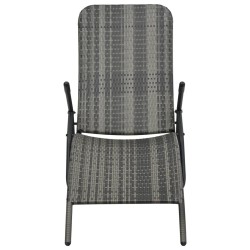 vidaXL Klappbare Sonnenliege Poly Rattan Grau