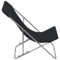 Klappbare Strandstühle 2 Stk. Stahl und Oxford-Gewebe Schwarz Klappbare Strandstühle 2 Stk. Stahl und Oxford-Gewebe Schwarz