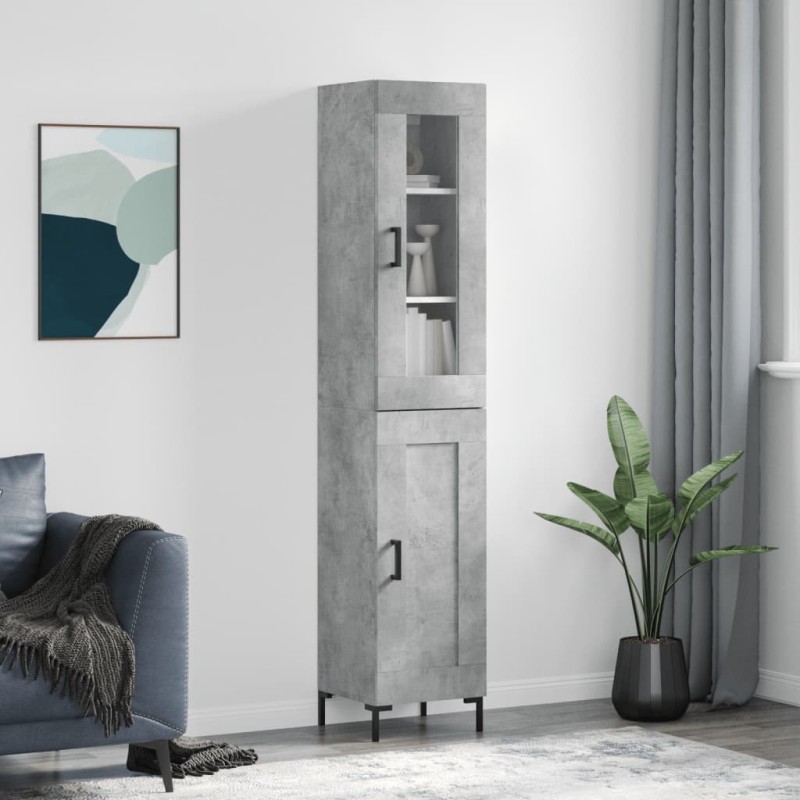 vidaXL Highboard Betongrau 34,5x34x180 cm Holzwerkstoff vidaXL Highboard Betongrau 34,5x34x180 cm Holzwerkstoff