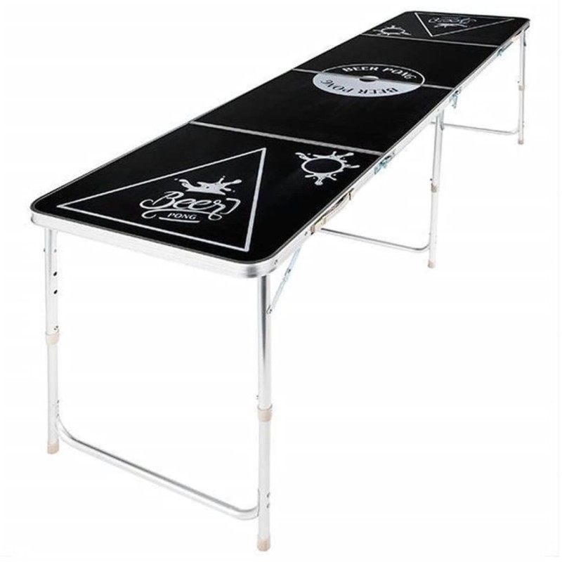 HI Beer-Pong-Klapptisch Höhenverstellbar Schwarz HI Beer-Pong-Klapptisch Höhenverstellbar Schwarz