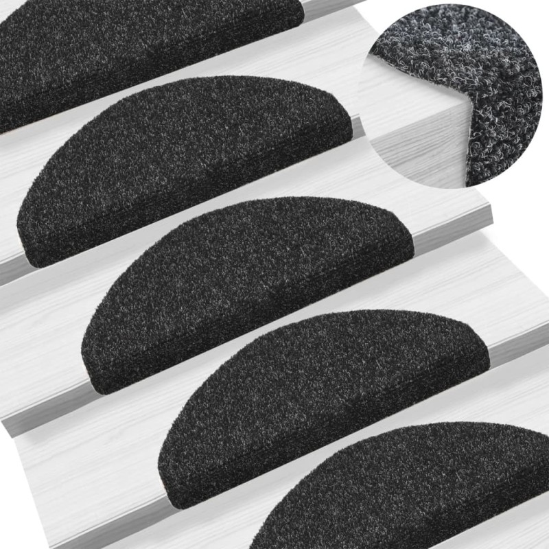 Treppenmatten Selbstklebend 10 Stk. Schwarz 65x21x4cm Treppenmatten Selbstklebend 10 Stk. Schwarz 65x21x4cm