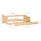 Ausziehsofa Bettgestell Kiefernholz 90×200 cm Ausziehsofa Bettgestell Kiefernholz 90×200 cm