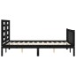 Massivholzbett mit Kopfteil Schwarz 140x200 cm Massivholzbett mit Kopfteil Schwarz 140x200 cm